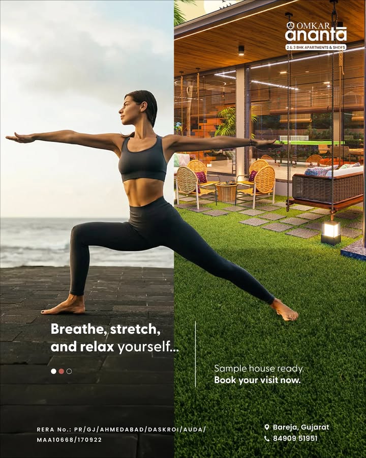 Omkar Group,  barejaahmedabad, omkarananta, omkargroup, omkar, bareja, 2bhkapartments, 3bhkapartments, homeinbareja, spacioushomes, spaciousapartments, #samplehouseready, samplehouse?, samplehouse, yogaspace