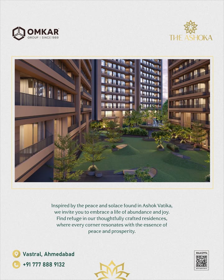 Omkar Group,  omkargroup, omkarskyzen, 3bhkapartments, gandhinagar, luxuriousapartments, zenmode, greenliving, greenbuildingproject, mivanconstruction