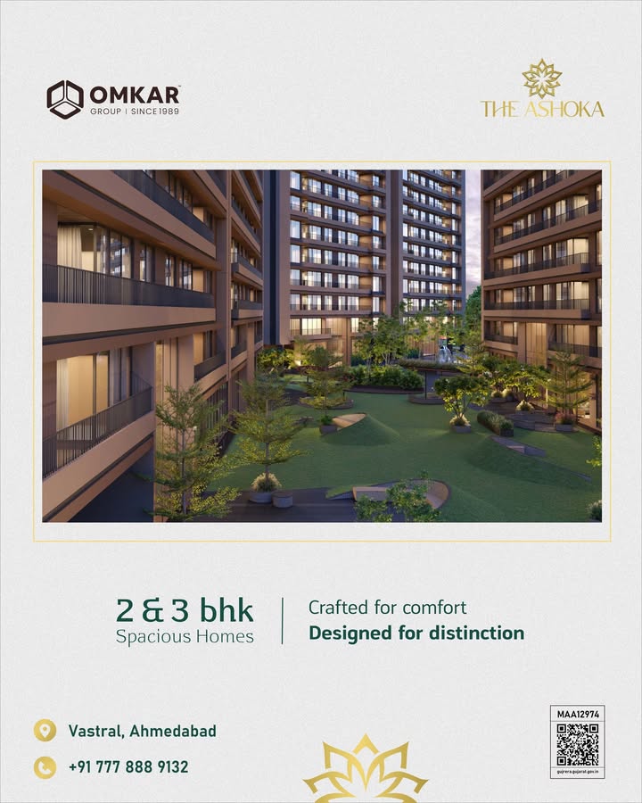 Omkar Group,  omkargroup, omkarskyzen, 3bhkapartments, gandhinagar, luxuriousapartments, zenmode, greenliving, greenbuildingproject, mivanconstruction