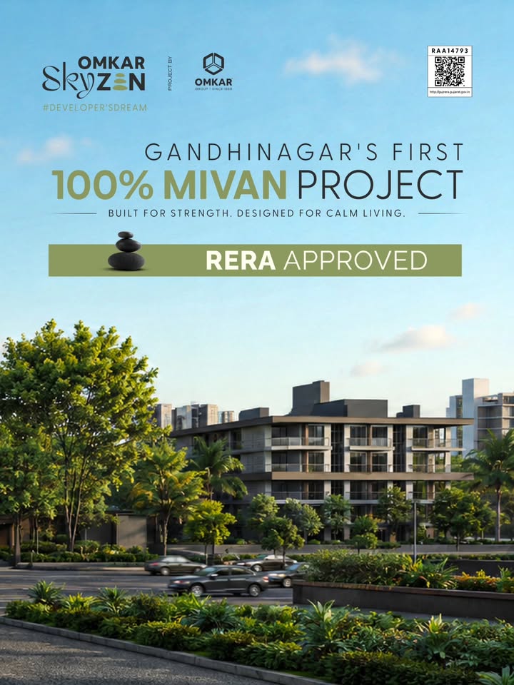 Omkar Group,  omkarskyzen, mivanconstruction, reraapproved, gandhinagarhomes, premiumliving