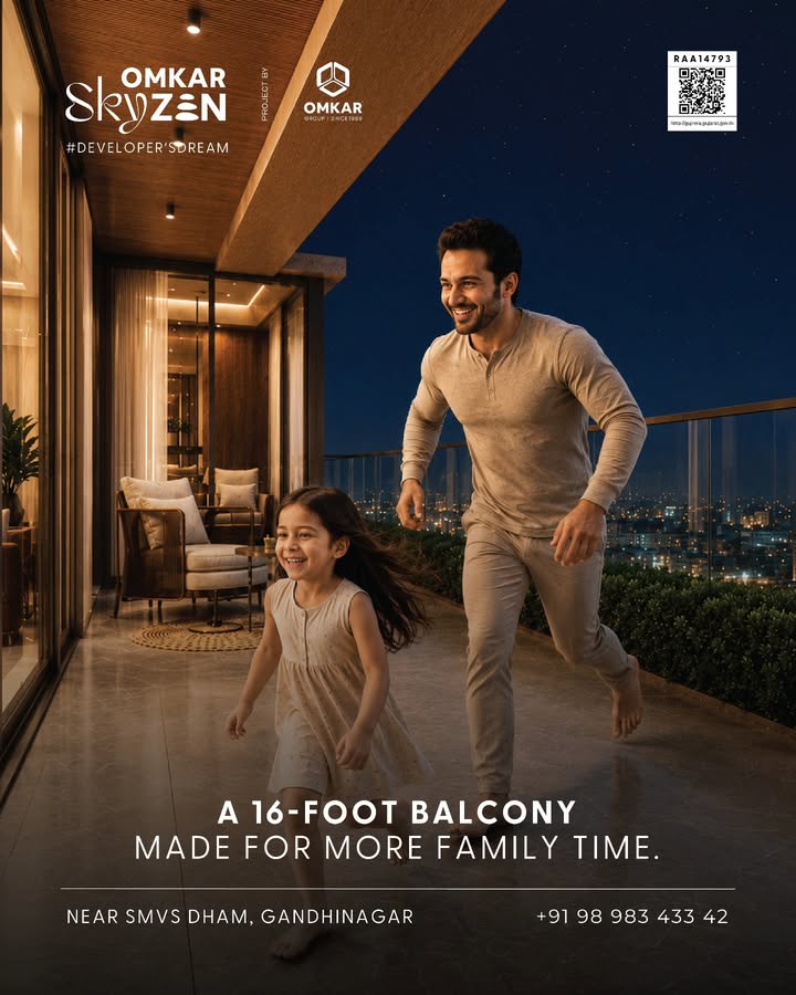 Omkar Group,  omkarskyzen, omkargroup, 3bhkhomes, luxuryliving, gandhinagar