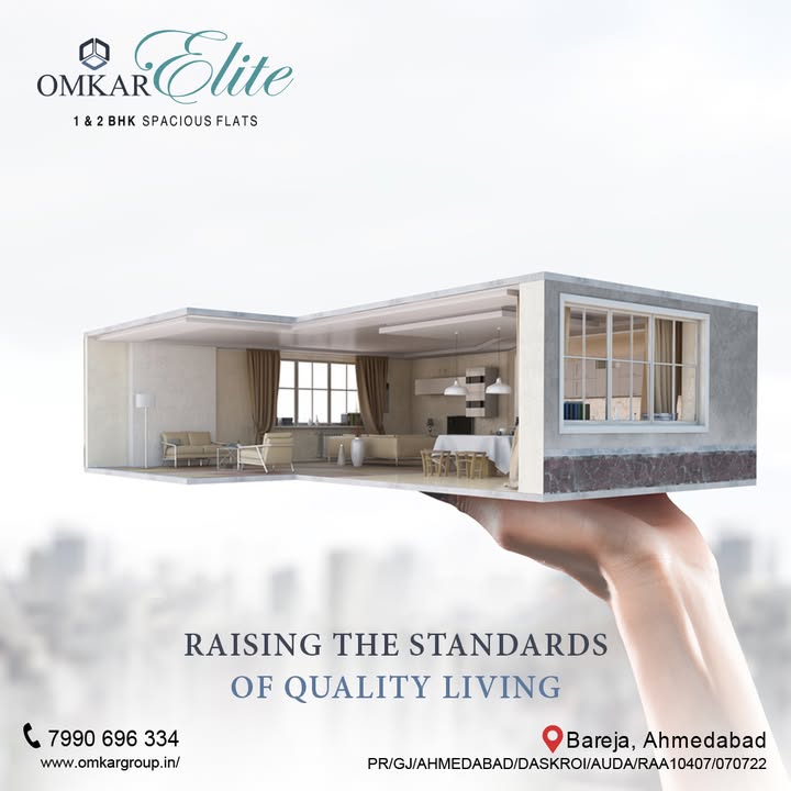 Omkar Group,  OmkarGroup, FamilyHomes, AffordableLiving, QualityLiving, ComfortableHomes, WellAppointedSpaces, HomeSweetHome, FamilyFirst, AffordableLuxury, QualityWithoutCompromise, OmkarElite, 3BHK, 2BHK, Home, Flat, Residence, Property, Narol, Vatva, Bareja, Vastral, Isanpur