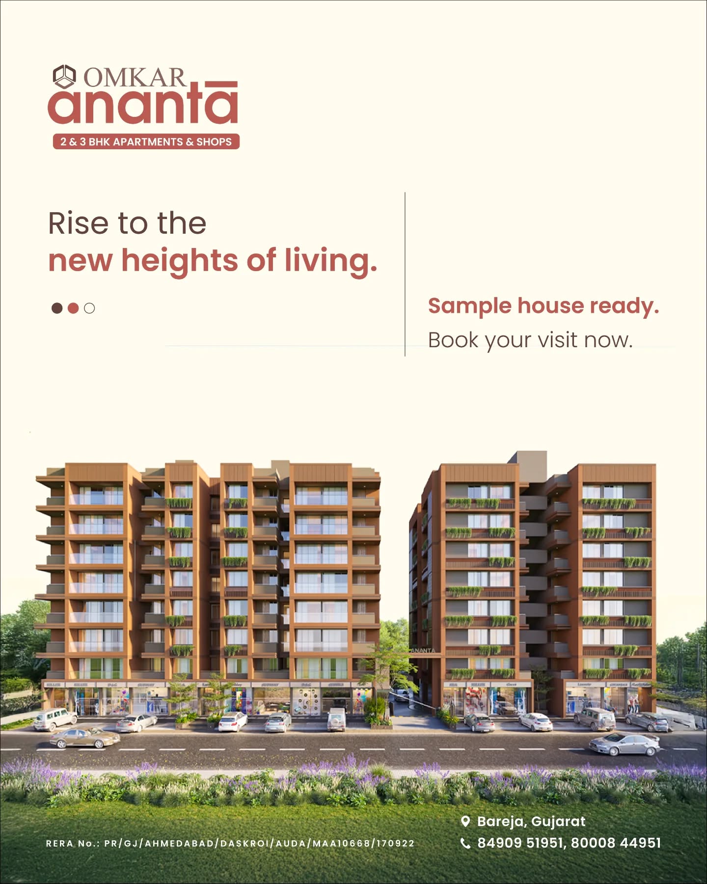 Omkar Group,  barejaahmedabad, omkarananta, omkargroup, omkar, bareja, 2bhkapartments, 3bhkapartments, homeinbareja, spacioushomes, spaciousapartments, #samplehouseready, samplehouse🏠, samplehouse