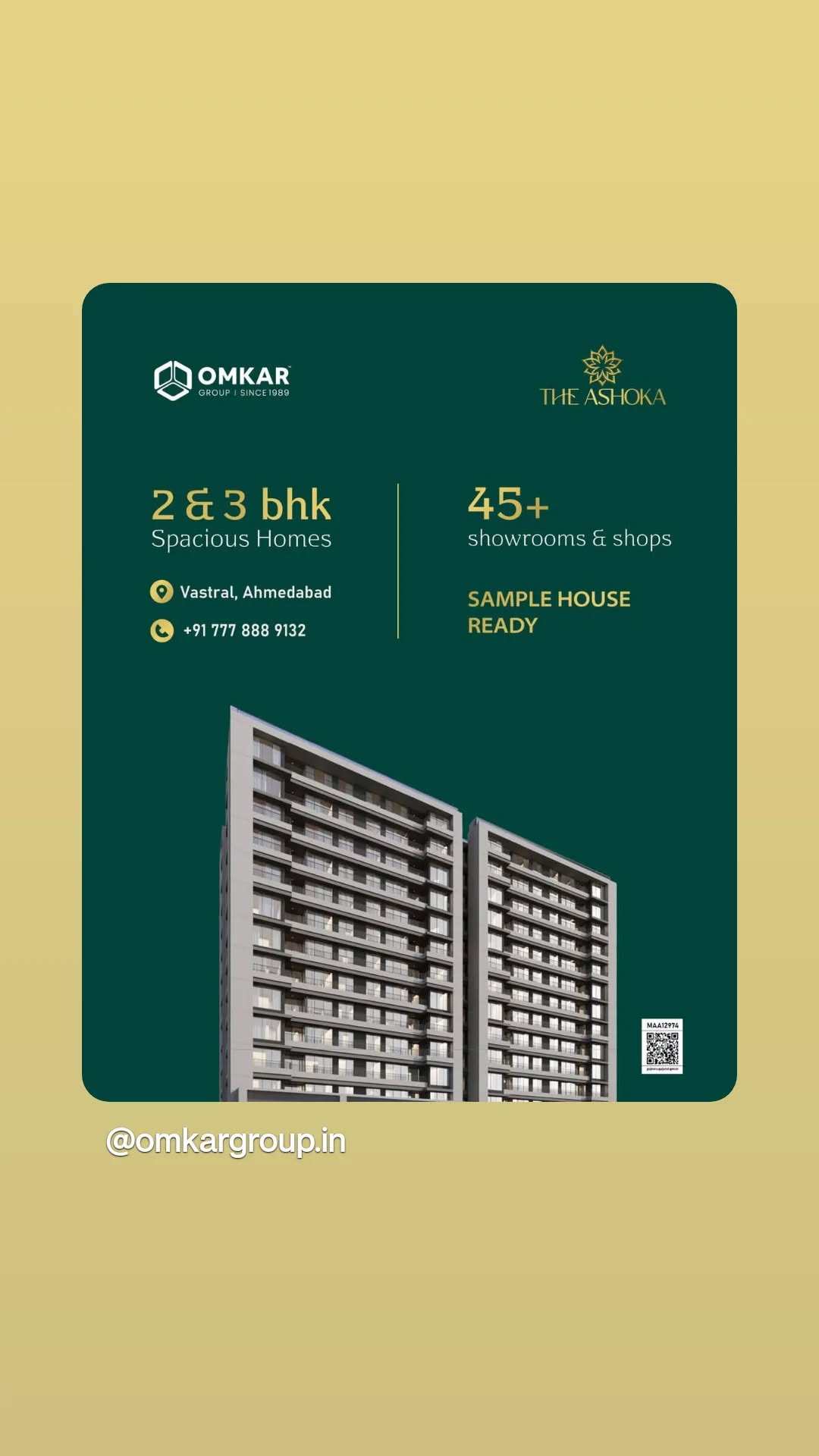 Omkar Group,  omkargroup, omkarashoka, vastral_ahmedabad, vastralproperty, 2bhk, 3bhkflats, SpaciousLiving