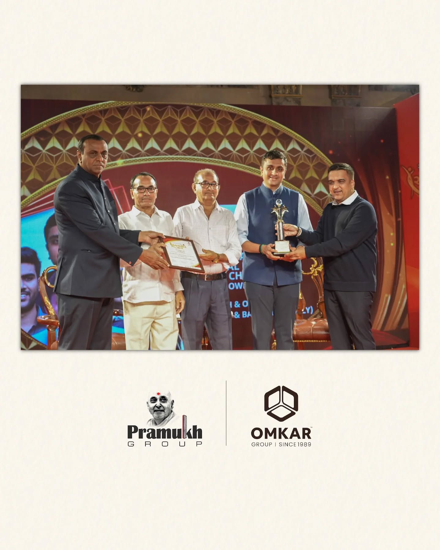 Omkar Group,  pramukhgroupgandhinagar, pramukhgroup, omkar, omkargroup, rivanta, award, abpasmita, buildingdreams, buildingtrust, livebeyondexpectations, dreamspaces, dreamhome, pramukhomkargroup