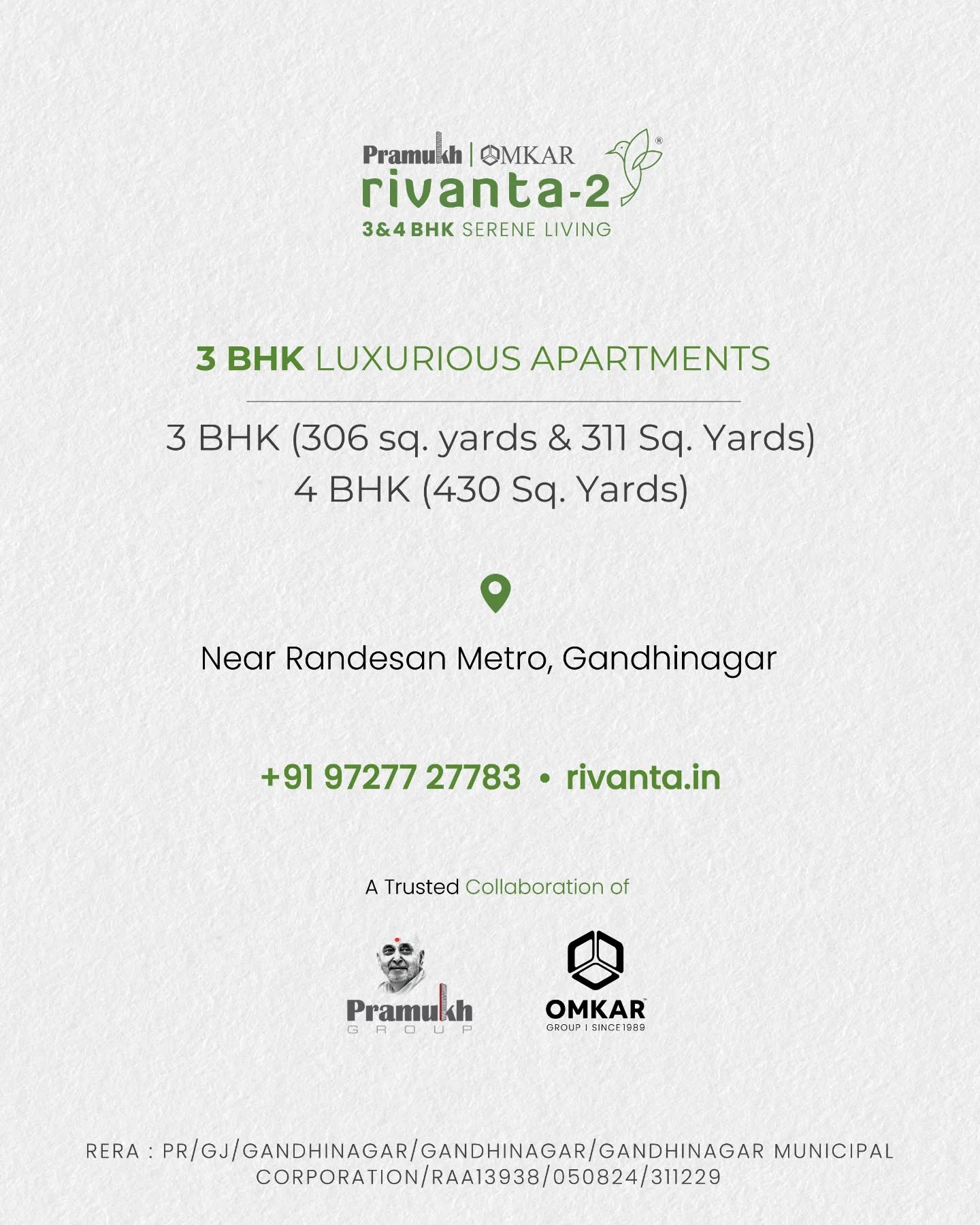 Omkar Group,  rivanta2, rivanta, omkargroup, pramukhomkargroup, pramukhgroup, rivantabypramukhomkar, 3bhkhomes, 3bhkapartments, 4bhk, 4bhkapartments, luxuriouslifestyle, luxuryhomes, luxuriousapartments, gandhinagar, gandhinagarrealestate