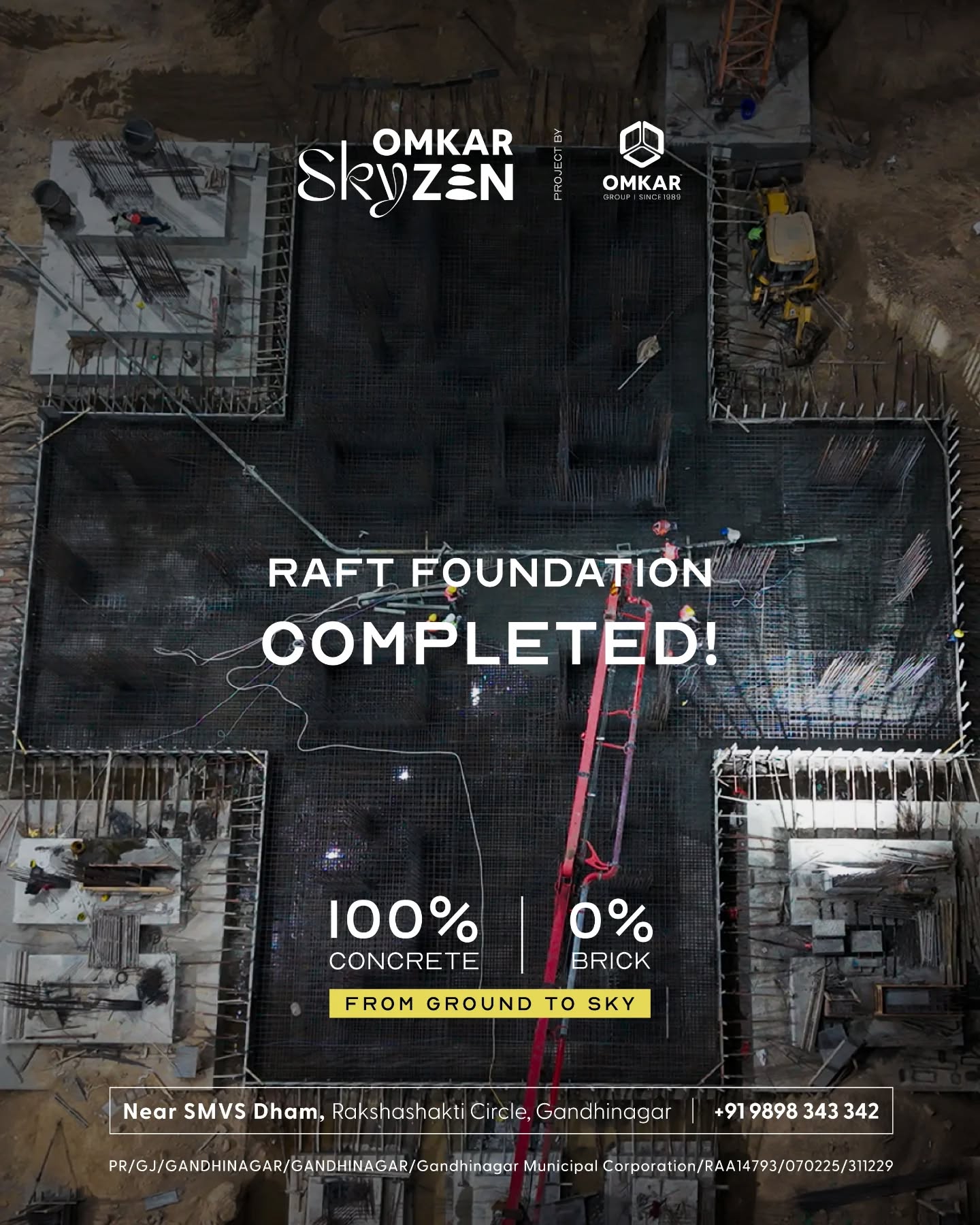 Omkar Group,  omkar, omkarskyzen, omkarskyzen, gandhinagar, gandhinagarrealestate, smvsdham, realestateinvesting, luxuriousapartments, zenmodeon, raftfoundation, mivanconstruction, bricklessbuilding