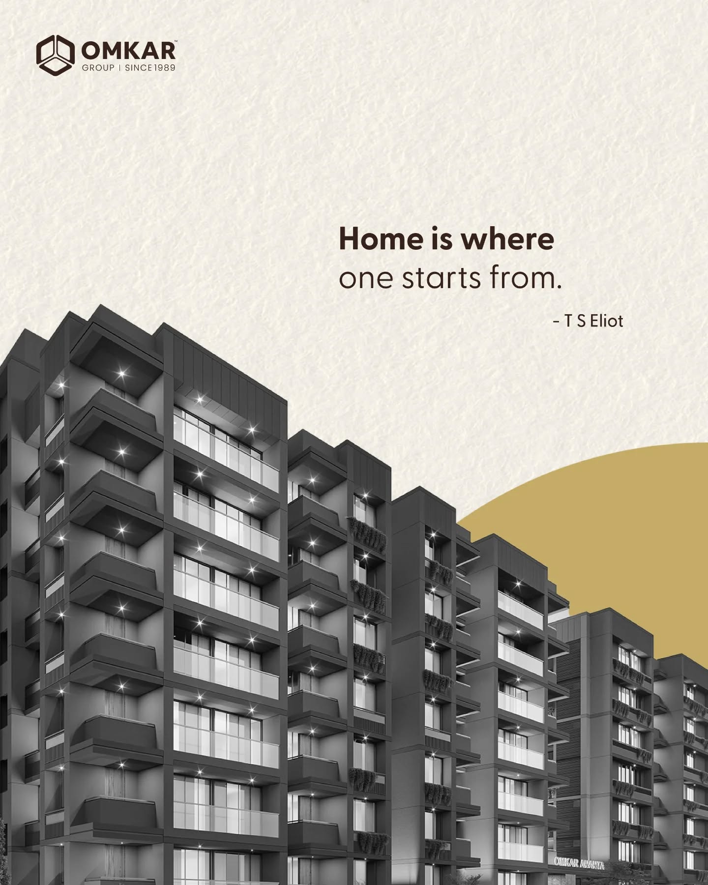 Omkar Group,  omkargroup, omkar, newbeginnings, home, realestate, realestateproject, newhome, freshbeginnings, tseliot, buyinghomes, homeingandhinagar, homeinahmedabad