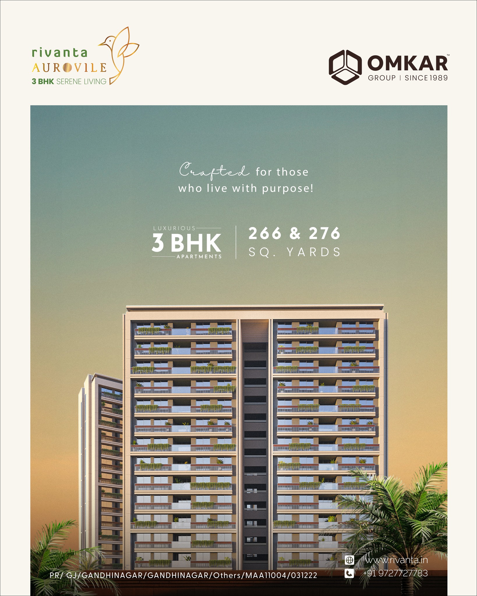 Omkar Group,  rivantabypramukhomkar, rivanta, RivantaAurovile, pramukhgroup, omkargroup, gandhinagar, auroville, serenity, ZenMode, zenmodeon