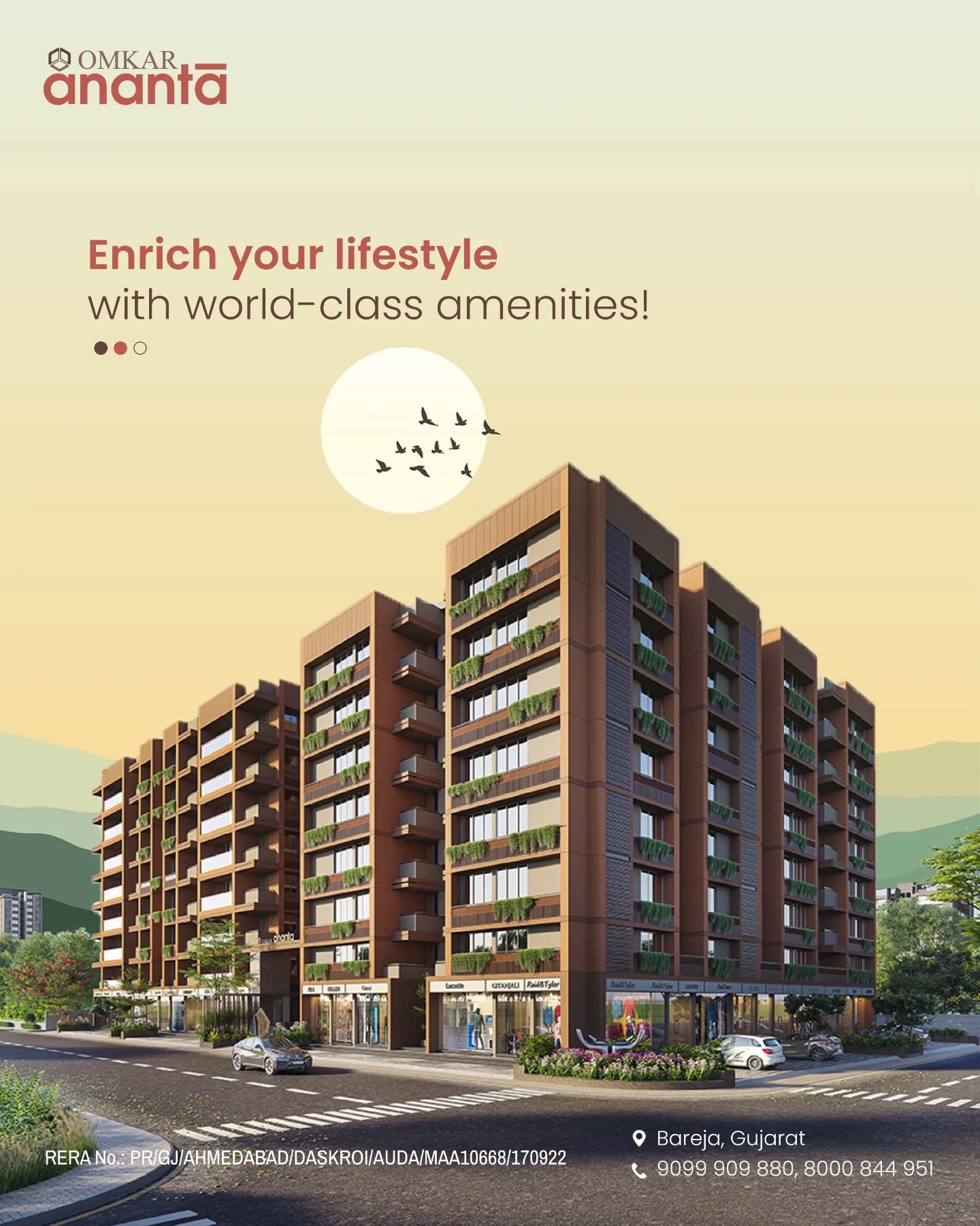 Omkar Group,  omkar, omkargroup, omkarananta, owningahome, 2bhkapartments, 3bhkapartments, buildingdreams, buyinghomes, bareja, homeinbareja, apartments, amenities, childrenplayarea, gazebo, joggingtrack