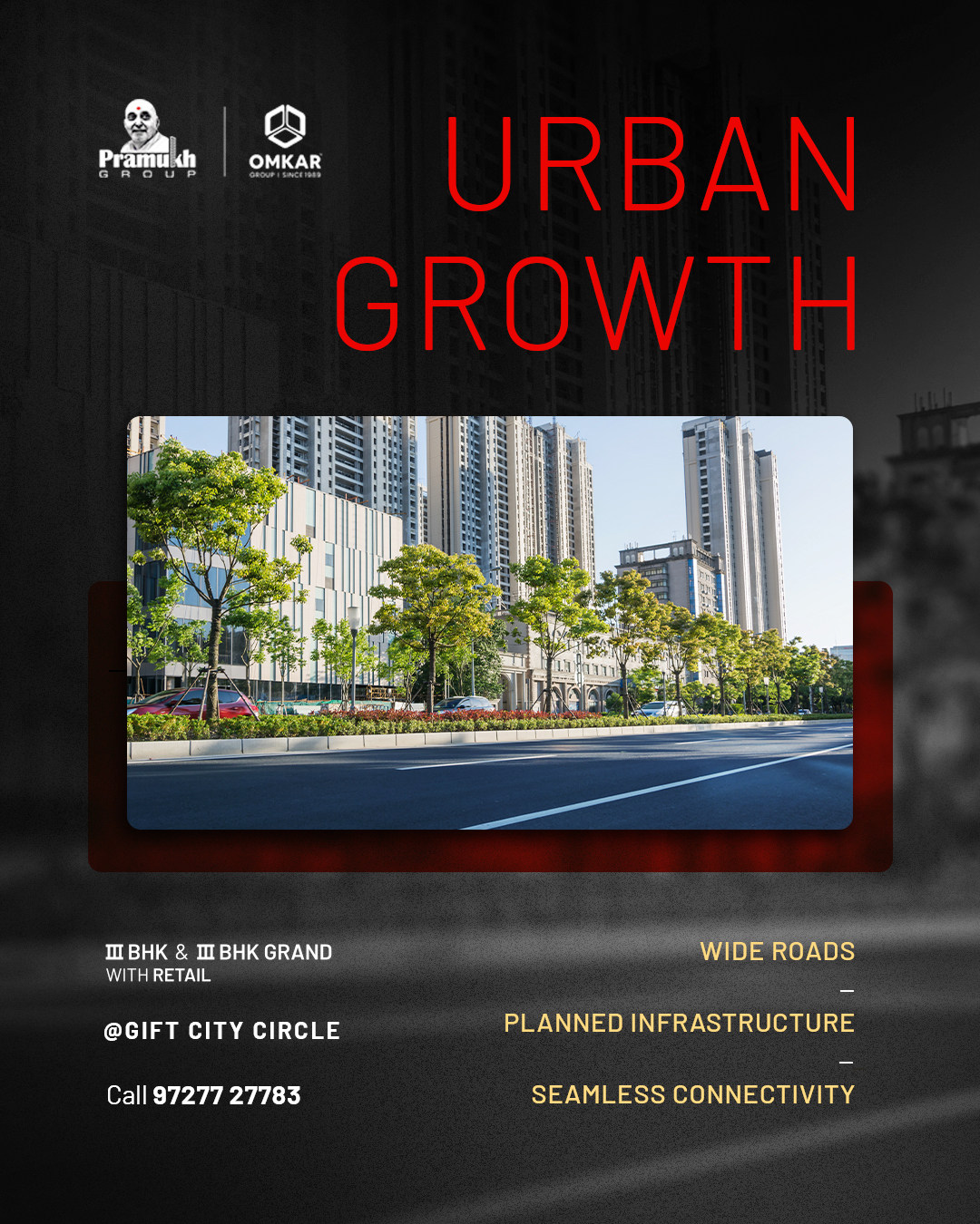Omkar Group,  OmkarPramukh, PramukhGroup, GiftCityLiving, HomesinGandhinagar, 3BHKHomes