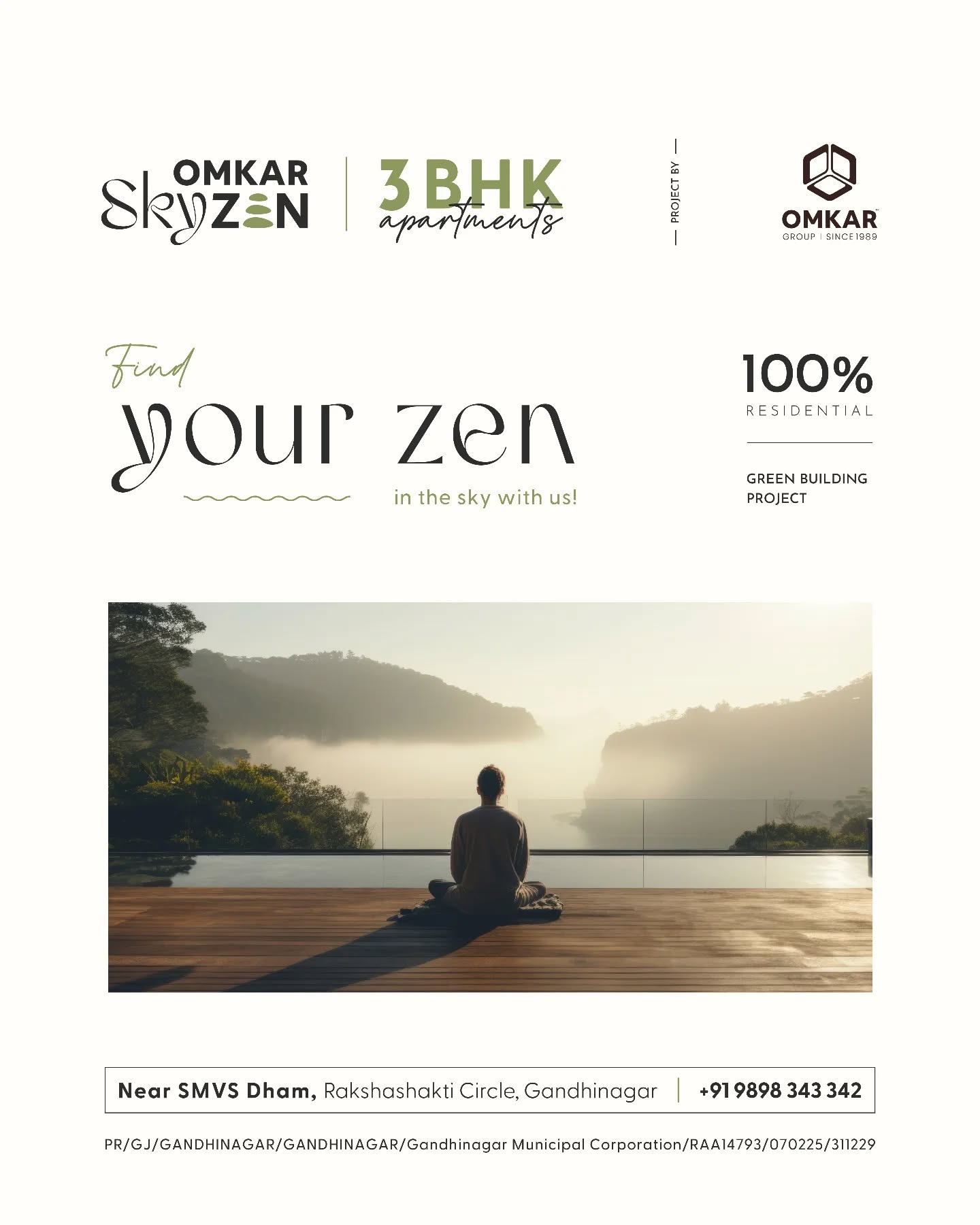 Omkar Group,  omkar, omkargroup, omkarskyzen, skyzen, gandhinagar, 3bhkhomes, 3bhkapartments, luxuriousapartments, greenliving, greenbuilding, peace, mivanconstruction, zen, zenmode, zenmodeon, findyourzen, greenbuildingproject, smvsdham
